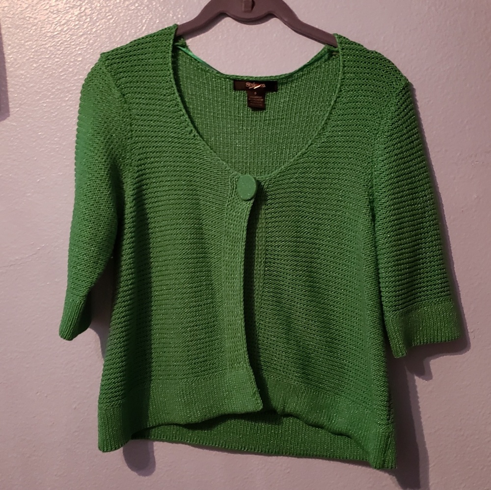 Single button cropped cardigan